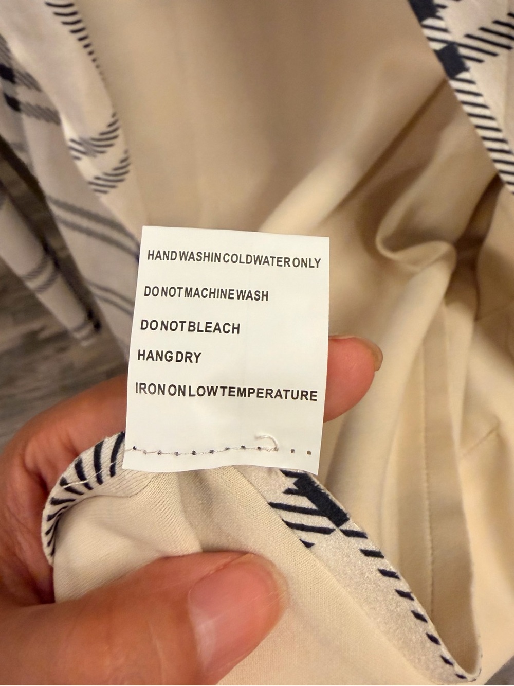 Solitaire Cream and Navy Plaid Open Front Coatigan - Picture 7 of 10